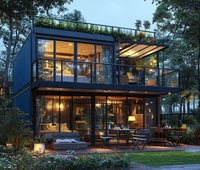 Diseño de Villa de Hotel de Lujo Moderno, Casa Contenedor Prefabricada de 2 Pisos, Vivienda Pequeña