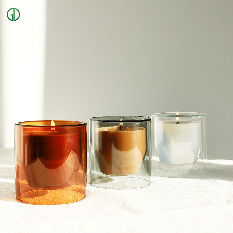 amber glass candle jar