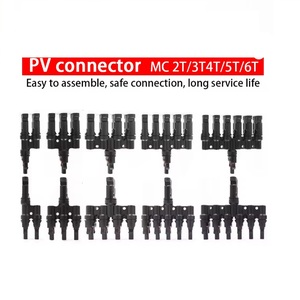 Connecteur solaire photovoltaïque IP67 homologué, raccord en T 4 vers 1 mâle et femelle, 100% <span class=keywords><strong>PP0</strong></span>, pour système de kits solaires DIY parallèles MC2.5 4 MC6 - Product Image 5