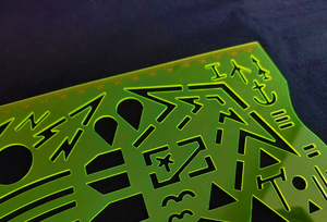 Regla de Transporte DF 81 para Estudiantes de Vuelo, Herramienta Manual Promocional con Plantilla para Dibujo de Varias Figuras Geométricas - Product Image 5