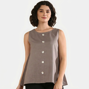 Maaesa - Top de Verano Ligero para Mujer, Diseño Casual, Cuello Redondo, Sin Mangas, Estampado Tie-Dye, Colección de Diseñador - Product Image 1