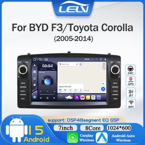 Autoradio Android 15 LELV pour BYD <span class=keywords><strong>F3</strong></span>/Toyota Corolla (2005-2014) - GPS, Stéréo sans fil, Écran tactile, WiFi intégré, Audio - Product Image 1