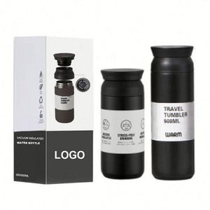 Vasos Personalizados al por Mayor con Logotipo, Libres de BPA, Aislamiento al Vacío de Doble Pared, Botellas de Agua de Acero Inoxidable de 350 ml y 500 ml - Product Image 5