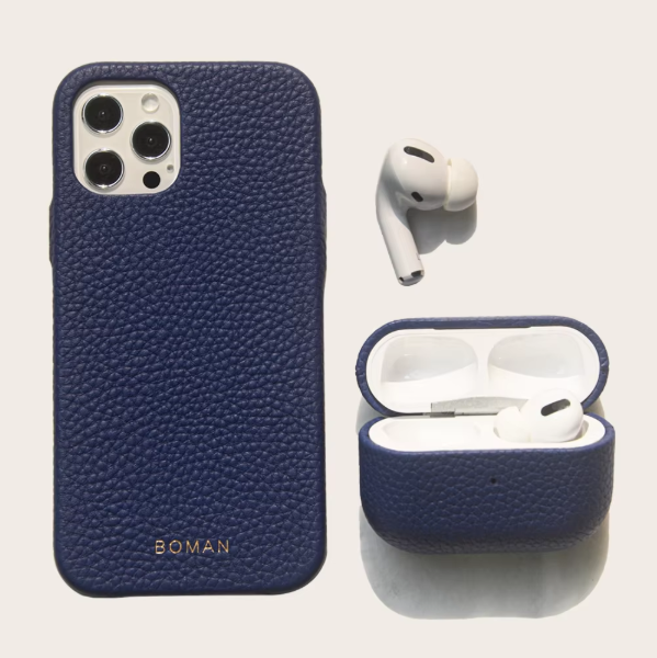 Custom Portable Shockproof Luxury Protective Breathable Waterproof Full Grain Leather Pebble Case for Pro