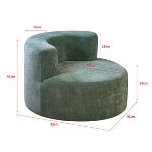 Fauteuil d'appoint incurvé avec assise compressée et rembourrage en mousse capitonnée pour appartement, salon, chambre d'hôtel - Mobilier rembourré en gros - Product Image 3