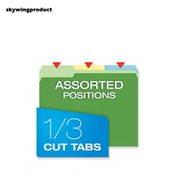 Skywingproduct Paquete de 12 colores surtidos Reforzado Carpeta de archivos de papel de tamaño carta de 2 capas Carpeta de Manila surtida de 1/3 cortes