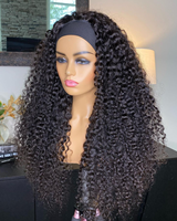Perruque Bandeau en Cheveux Humains Remy de Gros, Perruque Bandeau Sans Colle et Sans Lacet, Perruques Bandeau en Cheveux Bruts Péruviens pour Femmes Noires