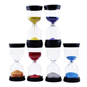<span class=keywords><strong>Sablier</strong></span> en verre noir de 30 minutes, design moderne, cadeau créatif, jouet sonore pour l'heure de coucher des enfants, décoration en forme d'entonnoir, vente en gros - Product Image 1