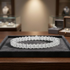 Bracelet tennis en moissanite pour femme, idéal pour mariage, fête, anniversaire et usage quotidien – En promotion - Product Image 1