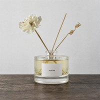 Bouteille diffuseur de parfum en verre cylindrique court de 150 ml, conteneur d'aromathérapie personnalisé avec logo pour la décoration intérieure