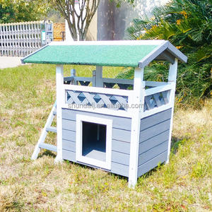 슌다 친환경 고급 모던 고양이 집 SDCH004 그레이 실내외 원목 애완동물 집 패션 프린트 캐리어 레저 - Product Image 5