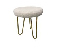 Pouf ottoman moderne de luxe avec pieds en métal, chaise de salle à manger en velours coloré pour restaurant, hôtel, café, villa