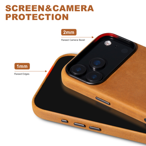 Sang Trọng Da Bò Cover Quay Lại Đa Màu Sắc Chính Hãng Phẳng Hạt Da Trường Hợp Điện Thoại Cho Iphone 17/Không Khí/Pro/Pro Max Cổ Điển Phong Cách - Product Image 2