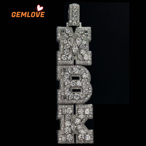 Conjunto de Joyería Urbana Hip Hop Bling con Letra MBK, Cadena Cubana y Diamantes, Estilo Exagerado para Raperos - Product Image 1