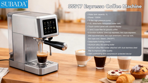 Macchina per Espresso 20 Bar con Serbatoio Acqua Rimovibile da 1 Litro, Display Touch LED, Caldaia da 1350W per Caffè Singolo/Doppio, per Casa e Caffetteria - Product Image 2