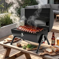 Barbecue portable pliable pour camping extérieur, outils de barbecue à charbon de bois, four à barbecue pliable