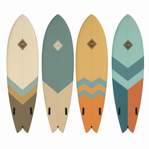 Planche de surf hybride de poisson rétro personnalisable queue d'hirondelle double aileron petites vagues planche en fibre de verre fabriquée en EPS époxy eaux de l'océan - Product Image 3