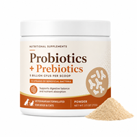 Poudre de Probiotiques et Prébiotiques Premium pour Chiens et Chats, 5 Milliards d'UFC, 12 Souches, Complément Alimentaire pour le Soutien Digestif, 72g