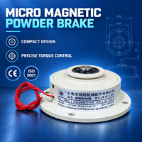 Bantalan Rem Bubuk Magnetik Poros Ganda Mikro 24V DC, Poros 30mm, 1Nm 5Nm, Rem Tegangan Penggulung Presisi Tinggi untuk Label