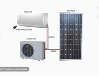Climatiseur solaire hybride AC & DC 48V mural divisé pour hôtels et voitures domestiques hors réseau 9000-24000 BTU