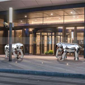 Escultura Metálica Personalizada EX998, Escultura de Acero Inoxidable para Arquitectura Paisajística - Product Image 5