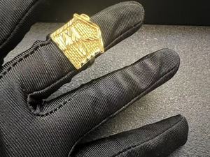 Anello Personalizzato con Cristalli per Uomo, Anello a Forma di Casa in Stile Hip Hop, Placcato in <span class=keywords><strong>Oro</strong></span> <span class=keywords><strong>Bianco</strong></span> 14K, Gioiello Luccicante - Product Image 4