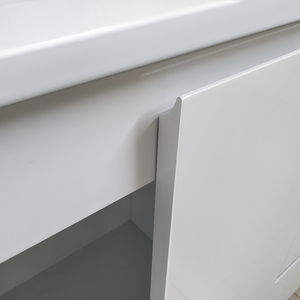 Meuble de rangement d'angle pour lavabo autoportant au design élégant personnalisé pour sol de salle de bain - Product Image 4