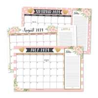 Bloc rappel calendrier affirmation couvre conceptions calendriers promotionnels de bobine avec calendrier de bureau d'art d'impression quotidienne islamique