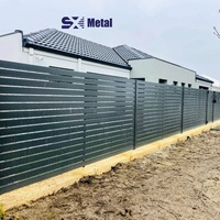 Panneaux de clôture horizontaux en aluminium noir thermolaqué de 1,8 m pour l'extérieur, pour maisons, sans entretien, vente en gros directe usine