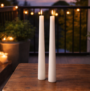 Bougie conique sans fumée en cire de paraffine faite à la main, élégante, lot de 2, pour salons, chambres, mariages, décorations de Noël - Product Image 1