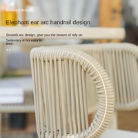 Ensemble de table de chaise en rotin de loisirs trois pièces pour balcon de cour extérieure ou lecture Table à thé créative combinaison de deux chaises