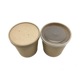 Logo personnalisé 500 750 1000 ML jetable alimentaire à emporter boîte à soupe conteneur bols à salade bol <span class=keywords><strong>en</strong></span> papier kraft avec couvercle - Product Image 5