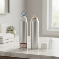 Bouteille aérosol cylindrique en fer blanc pour usage industriel avec finition laquée mate, impression sérigraphique et bouchon à couronne scellé