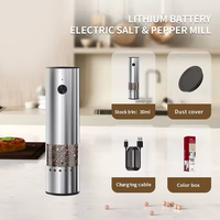 Moulin à Poivre Électrique Mini Rechargeable Automatique avec Réservoir de 30 ml et Réglage de la Granulométrie Externe – Offre Spéciale