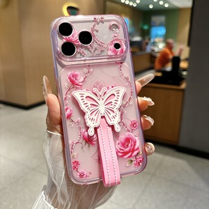 เคสโทรศัพท์ iPhone 17 16 Pro Max ลายผีเสื้อแฟชั่น พร้อมสายคล้องข้อมือ ป้องกันการกระแทก ผลิตจากซิลิโคน - Product Image 4