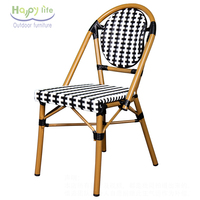 Happy Life meubles confortables Table à manger extérieure ensemble de chaises cadre en aluminium aspect bambou rotin Patio balcon jardin