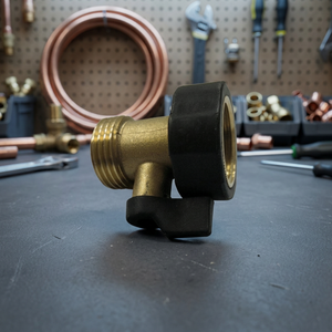 Arroseur de tuyau de contrôle de débit à une main en laiton massif Robuste Robinet de jardin avec vanne d'arrêt Connecteur de tuyau - Product Image 3