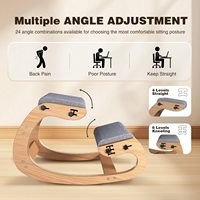 Chaise ergonomique à genouillères en gros avec structure en bois, chaise de bureau réglable en hauteur avec rembourrage doux pour soulager les maux de dos