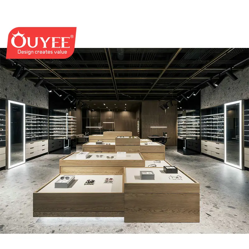 Fashion Design Optische Winkel Meubels Eyewear Kasten Display Zonnebril Showcase Optische Winkel Interieur