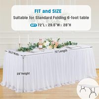 Nouvelle jupe de table rectangulaire en mousseline tissée blanche à volants, nappe personnalisable pour mariage, dessert, baby shower, décoration de table