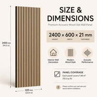 Panneau mural en bois composite avec grille en bois et dos en feutre polyester pour une utilisation polyvalente en gros