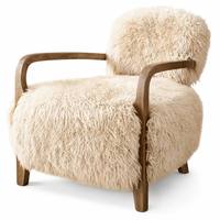Fauteuil d'appoint moderne en tissu bouclé, style luxe discret, fauteuil lounge, canapé individuel, fauteuil en bois pour salon, chambre à coucher, maison moderne