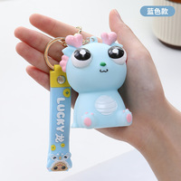 Porte-clés Dragon en PVC à yeux saillants, jouet anti-stress à presser, unisexe, multicolore, à partir de 8 ans, accessoire cadeau