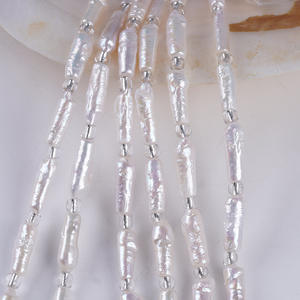 Perlas Barrocas Blancas de Agua Dulce Naturales de 5-6 mm, Cuentas Sueltas para Hacer Joyas y Collares, Forma Cilíndrica de Patata - Product Image 4