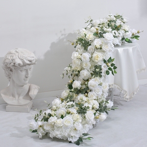 SN-M234 새로운 디자인 파티 이벤트 웨딩 장식 행 꽃 장미 꽃꽂이 테이블 러너 꽃 - Product Image 3