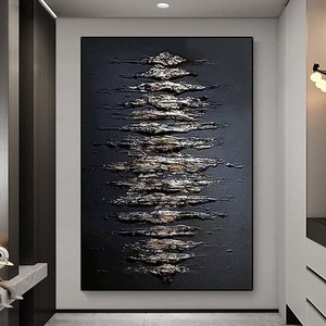 Pintura al Óleo Pintada a Mano, Textura Abstracta de Luz Estelar, Marco Metálico, Decoración Moderna para Pared de Sala de Estar o Sofá - Product Image 4