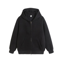 Sweat-shirt à capuche zippé personnalisé avec logo, en coton épais, coupe oversize, unisexe, veste à capuche entièrement zippée