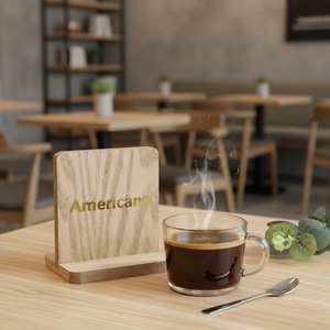 Exhibidor de Menú de Mesa a Buen Precio, Letrero de Madera para Restaurante con Nombre y Comida - Product Image 6