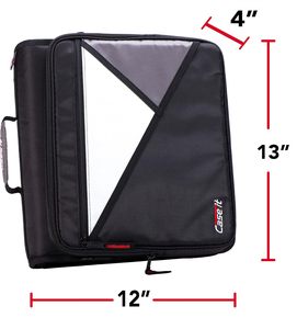 Classeur à fermeture éclair portable Case-it de 2 pouces à 3 anneaux, capacité de 500 feuilles, avec poche zippée, organisateur multi-poches, classeur à fermeture éclair - Product Image 5