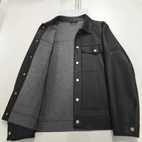 Veste de moto en cuir véritable de peau de mouton noir pour homme, prix d'usine bas, douce, élégante, pour un usage quotidien, qualité supérieure, en stock